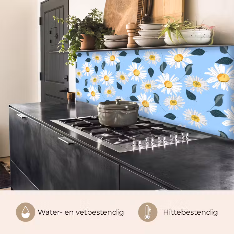 Keuken achterwand - Madeliefjes - Blauw - Patroon — 5