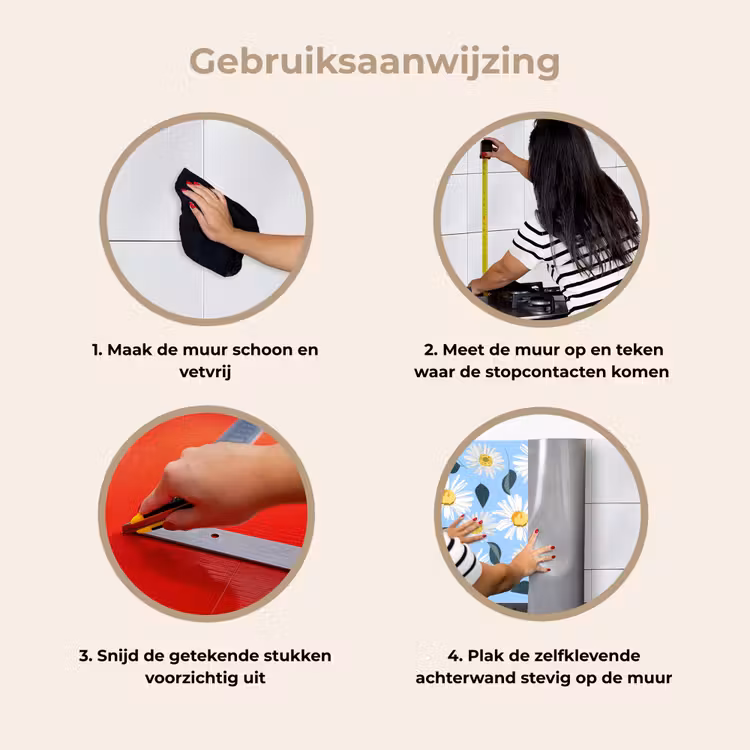 Keuken achterwand - Madeliefjes - Blauw - Patroon — 9