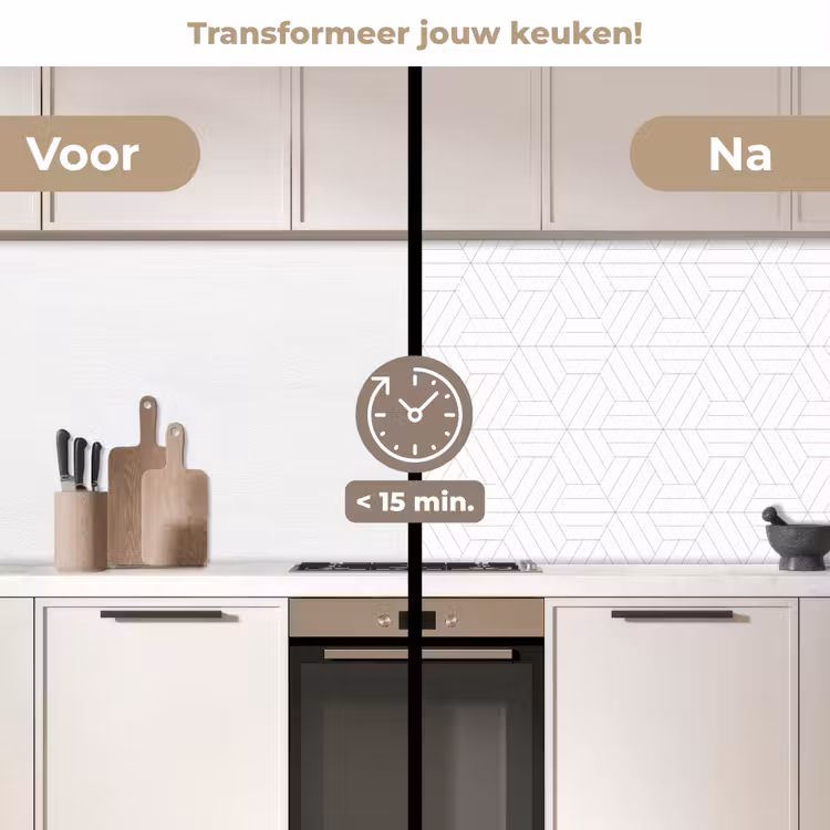 Keuken achterwand - Patroon - Lijn - Design - Zwart - Wit — 3
