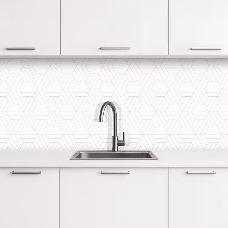 Keuken achterwand - Patroon - Lijn - Design - Zwart - Wit — 4