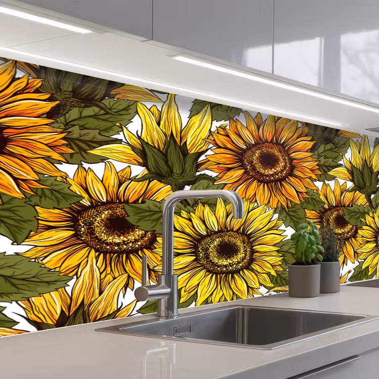 Keuken achterwand - Zonnebloem - Vintage - Design — 2