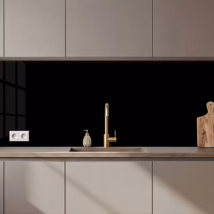 Keuken achterwand - Zwart - Effen kleur — 1