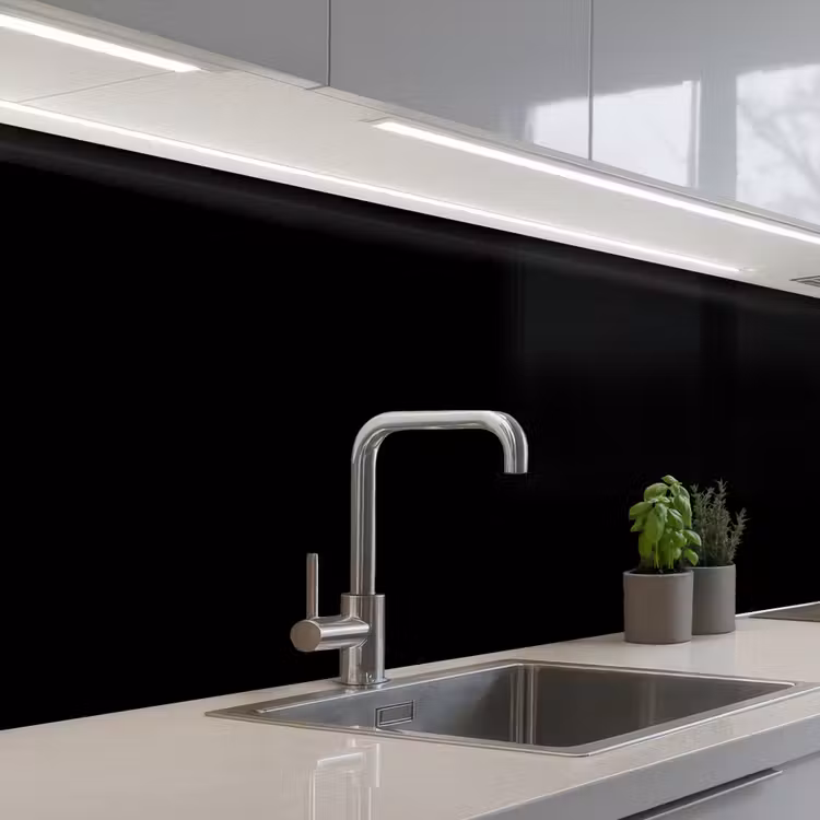 Keuken achterwand - Zwart - Effen kleur — 2