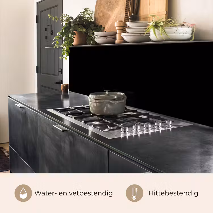 Keuken achterwand - Zwart - Effen kleur — 5