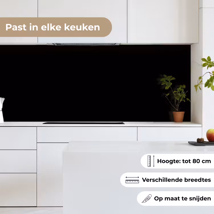 Keuken achterwand - Zwart - Effen kleur — 7