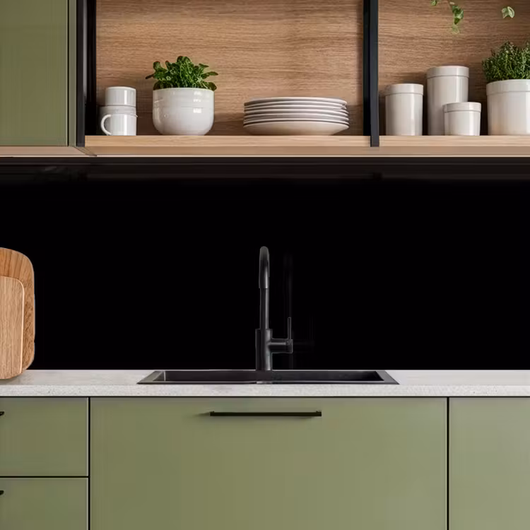 Keuken achterwand - Zwart - Effen kleur — 8
