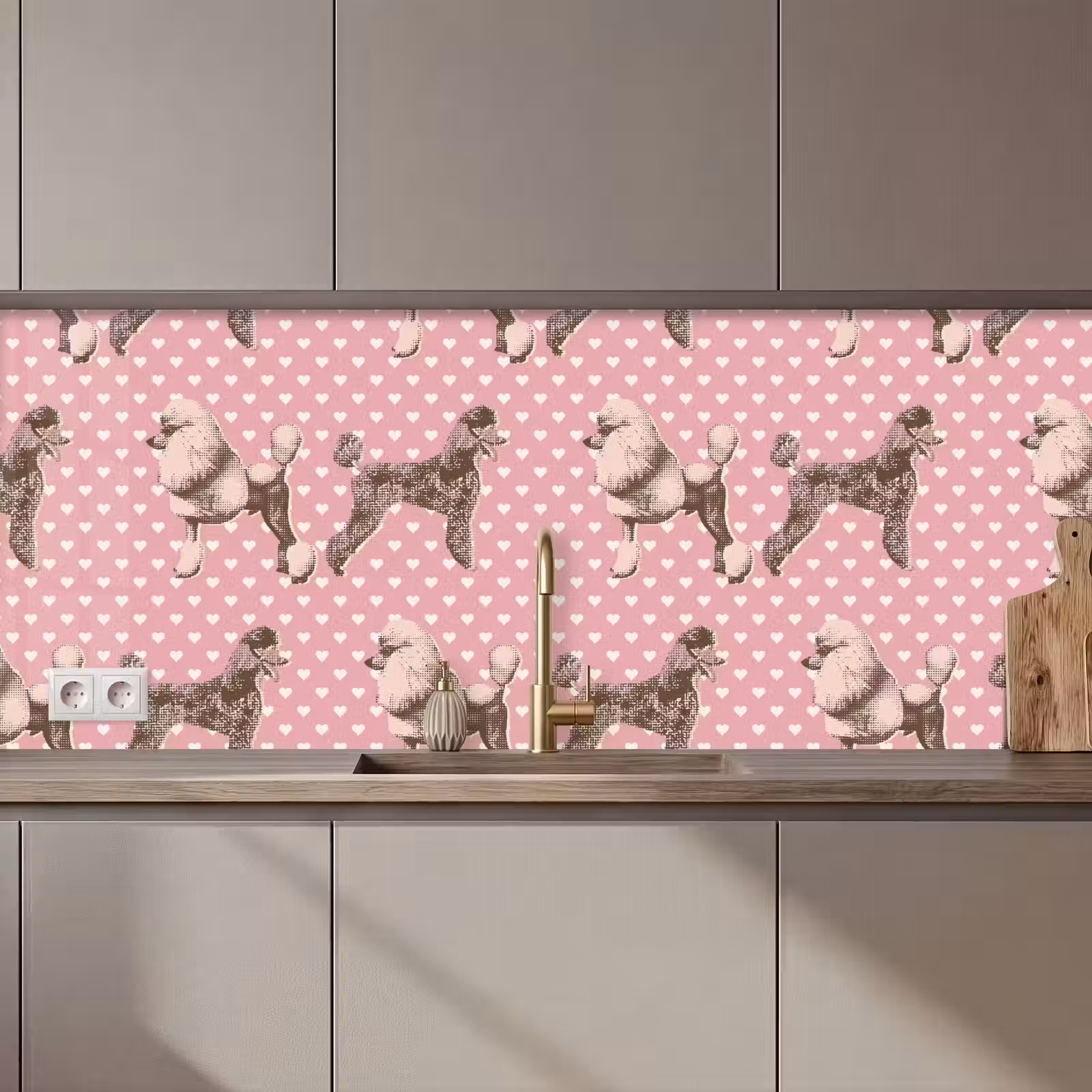 Keuken achterwand - Hart - Poedel - Patroon — 1