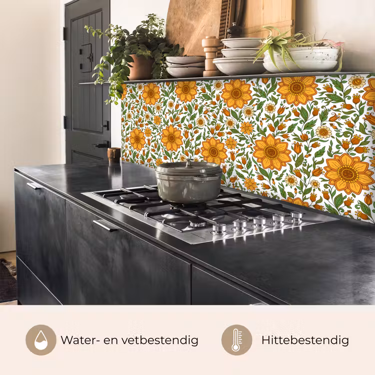 Keuken achterwand - Bloemen - Oranje - Design — 5
