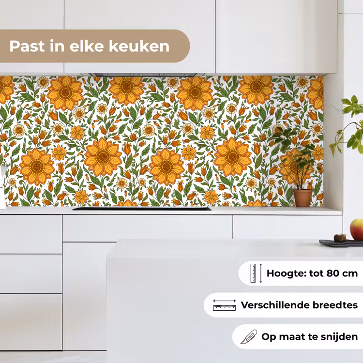 Keuken achterwand - Bloemen - Oranje - Design — 7