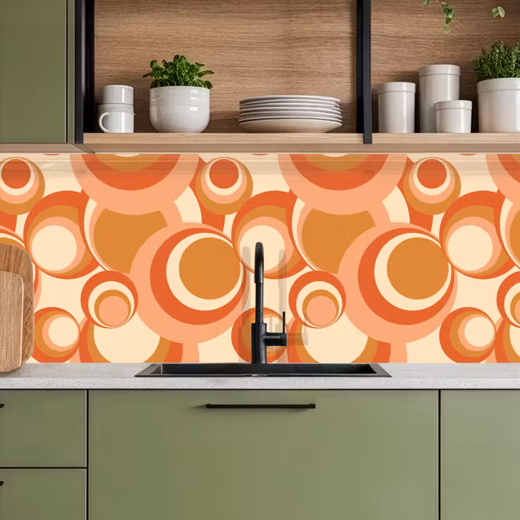 Keuken achterwand - Cirkel - Retro - Patroon — 8