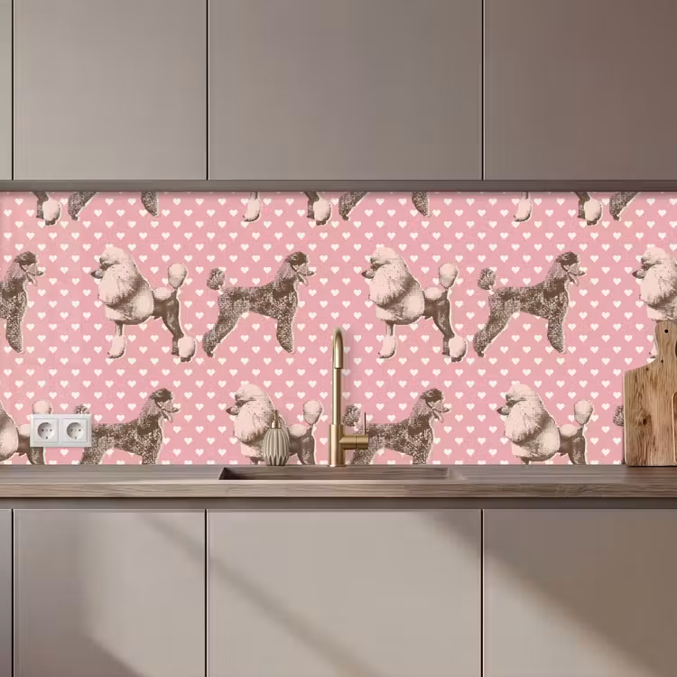 Keuken achterwand - Hart - Poedel - Patroon — 1