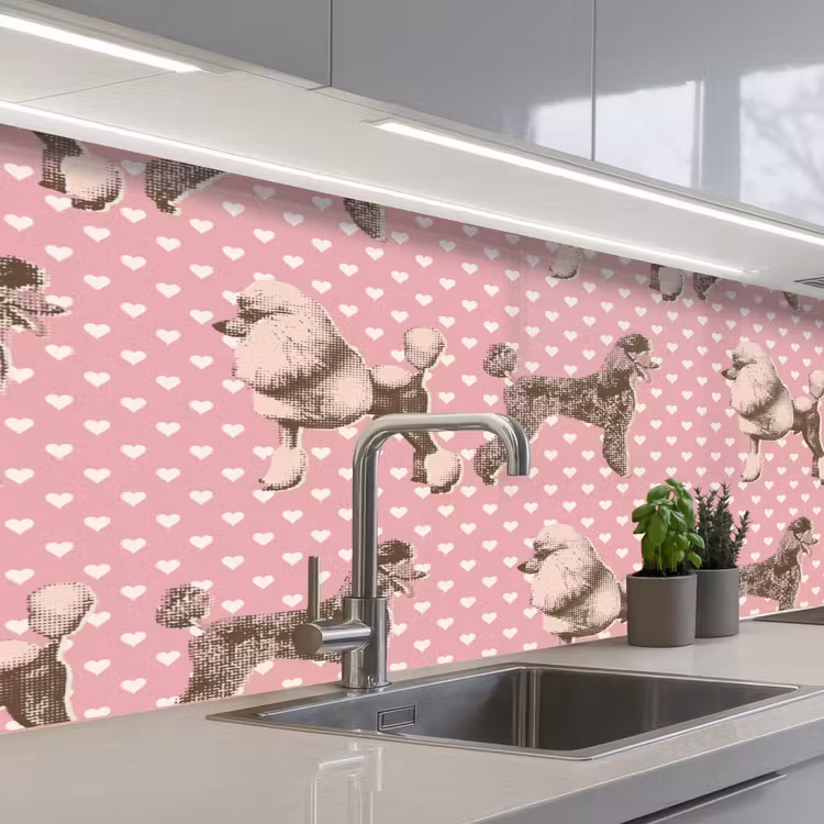 Keuken achterwand - Hart - Poedel - Patroon — 2