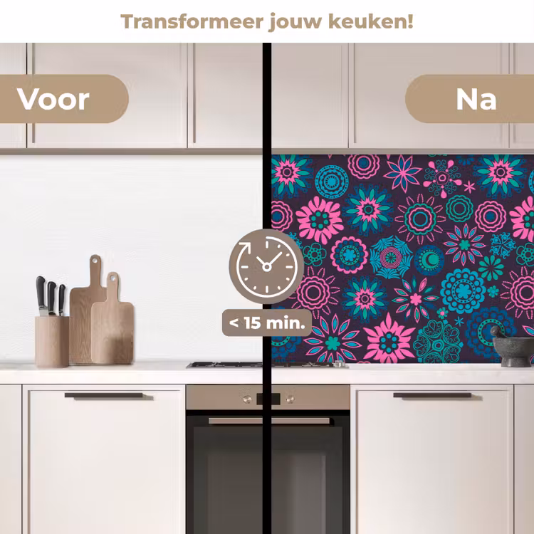 Keuken achterwand - Neon - Bloemen - Patronen — 3