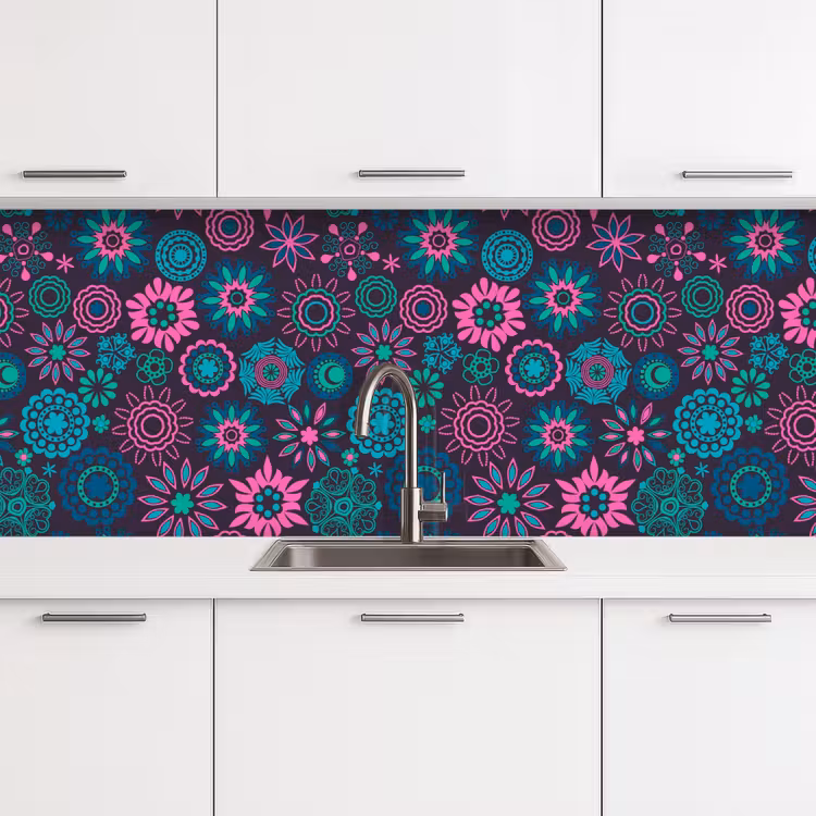 Keuken achterwand - Neon - Bloemen - Patronen — 4