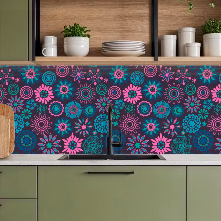 Keuken achterwand - Neon - Bloemen - Patronen — 8