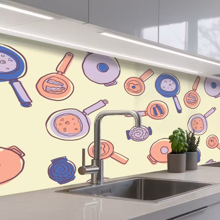 Keuken achterwand - Pan - Jaren 50 - Patroon — 2