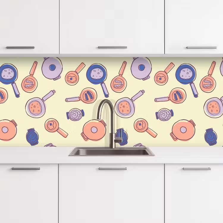 Keuken achterwand - Pan - Jaren 50 - Patroon — 4