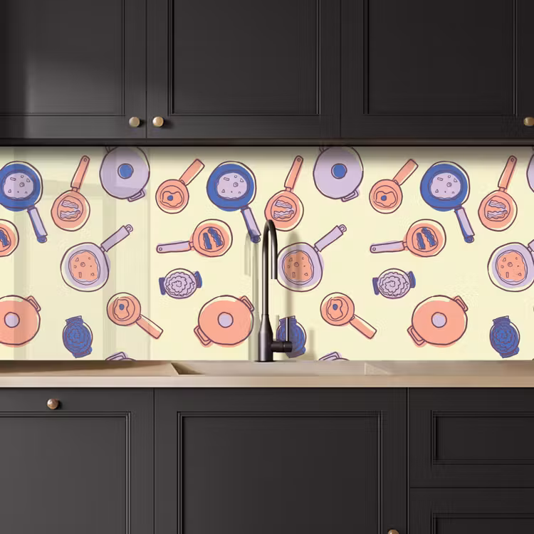 Keuken achterwand - Pan - Jaren 50 - Patroon — 6