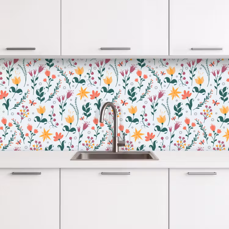 Keuken achterwand - Patronen - Bloemen - Bladeren — 4