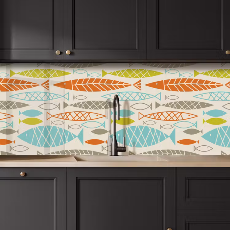 Keuken achterwand - Vis - Jaren 50 - Patroon — 6