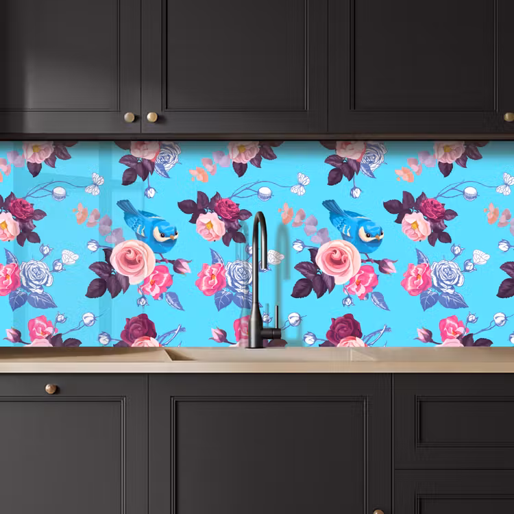 Keuken achterwand - Vogel - Bloemen - Patronen — 6