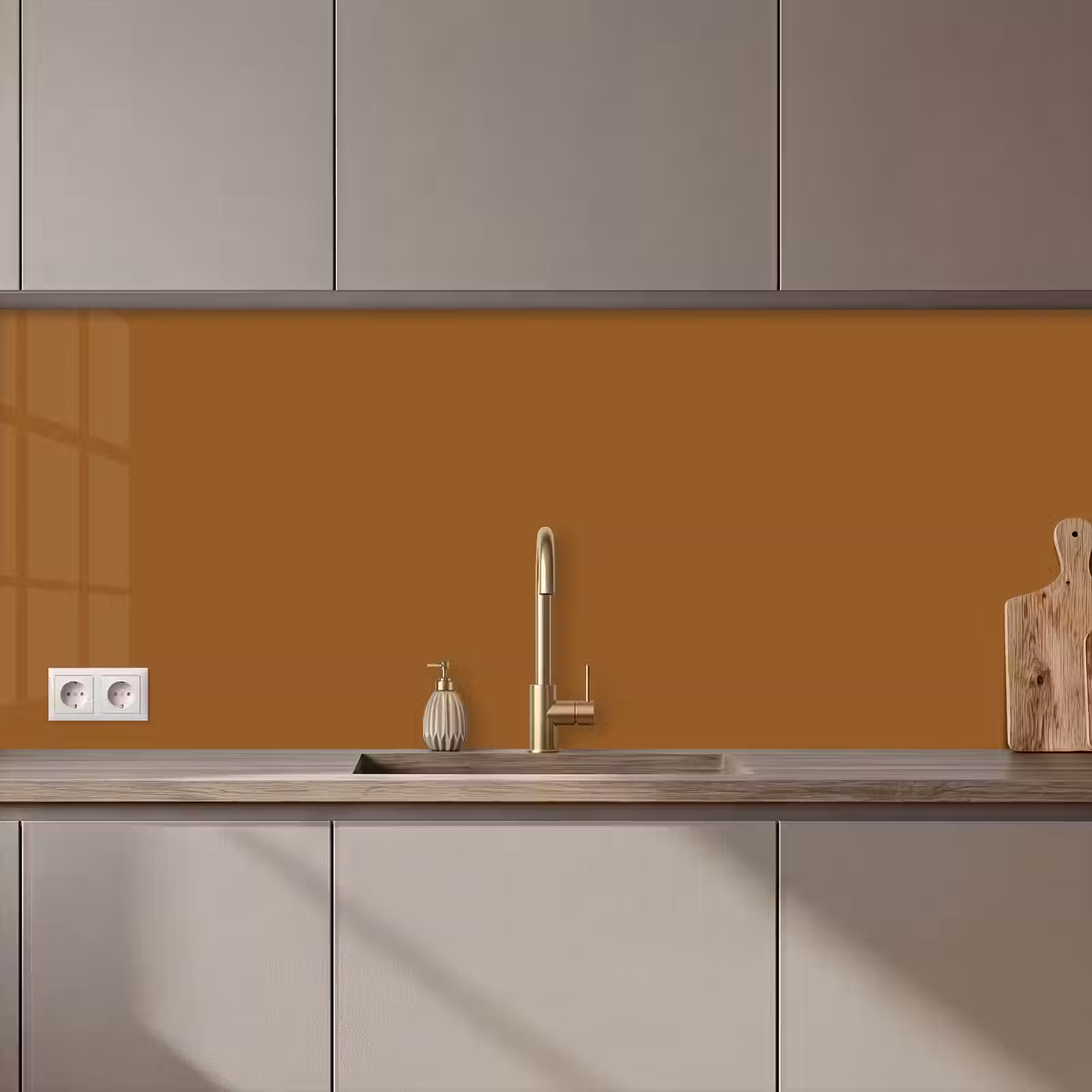 Keuken achterwand - Bruin - Aardetint - Effen kleur — 1