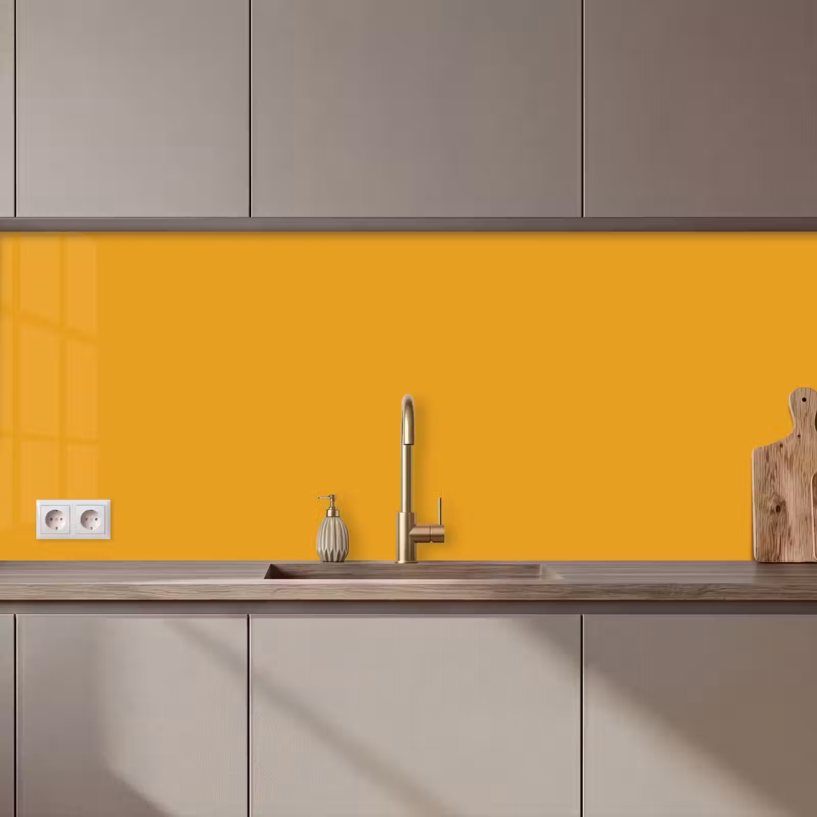 Keuken achterwand - Okergeel - Herfst - Interieur — 1