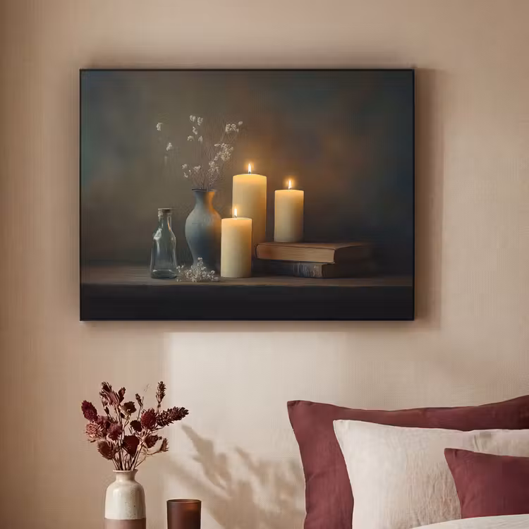 Art Frame - Kaarsen - Stilleven - Rustiek - Boeken — 2