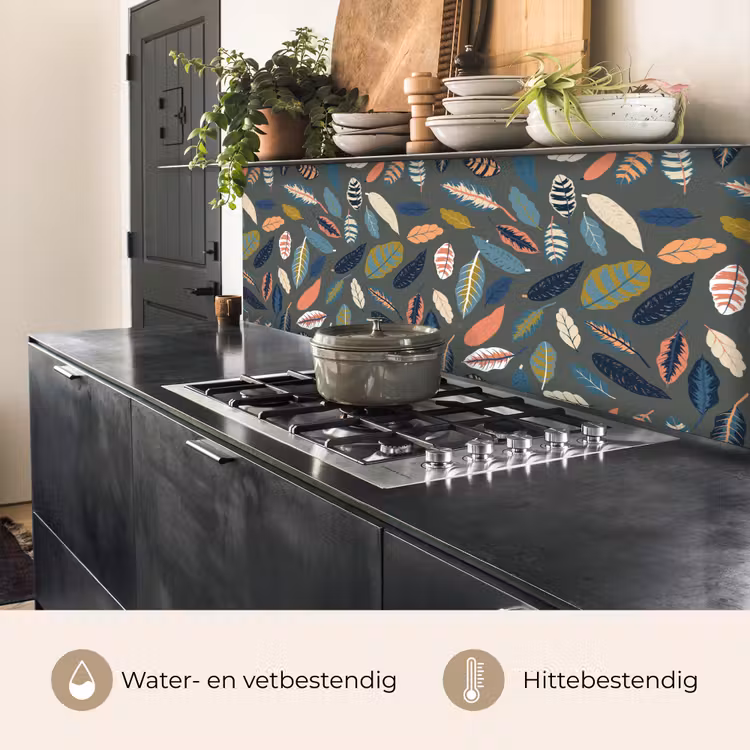 Keuken achterwand - Patroon - Blaadjes - Pastel — 5