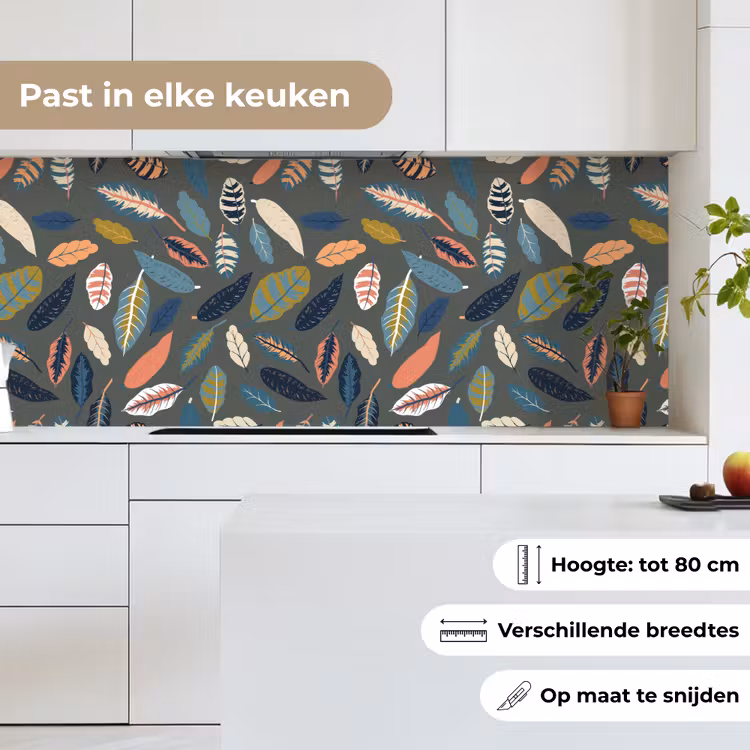 Keuken achterwand - Patroon - Blaadjes - Pastel — 7