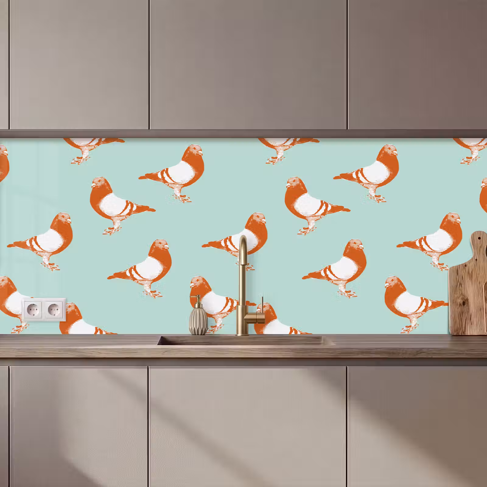 Keuken achterwand - Duif - Vogel - Patroon — 1
