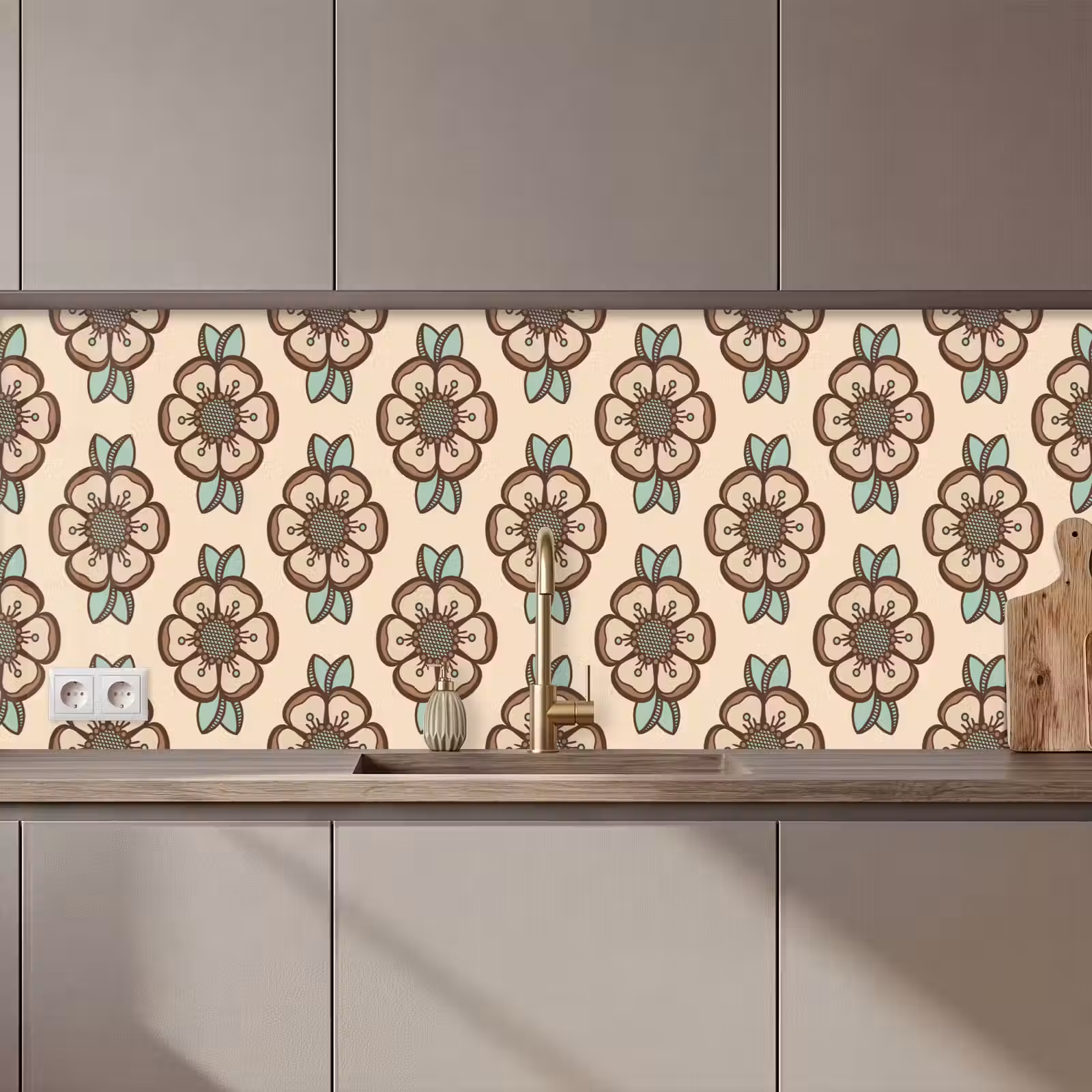 Keuken achterwand - Retro - Bloemen - Design — 1