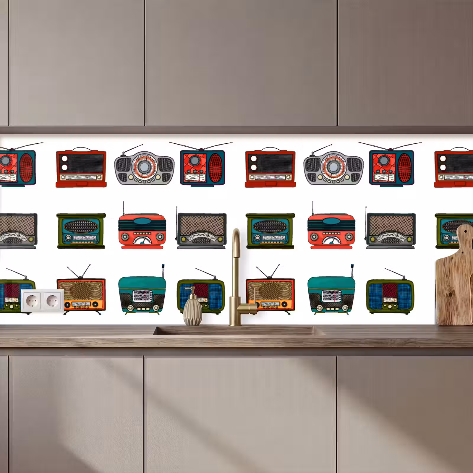 Keuken achterwand - Retro - Radio - Design — 1