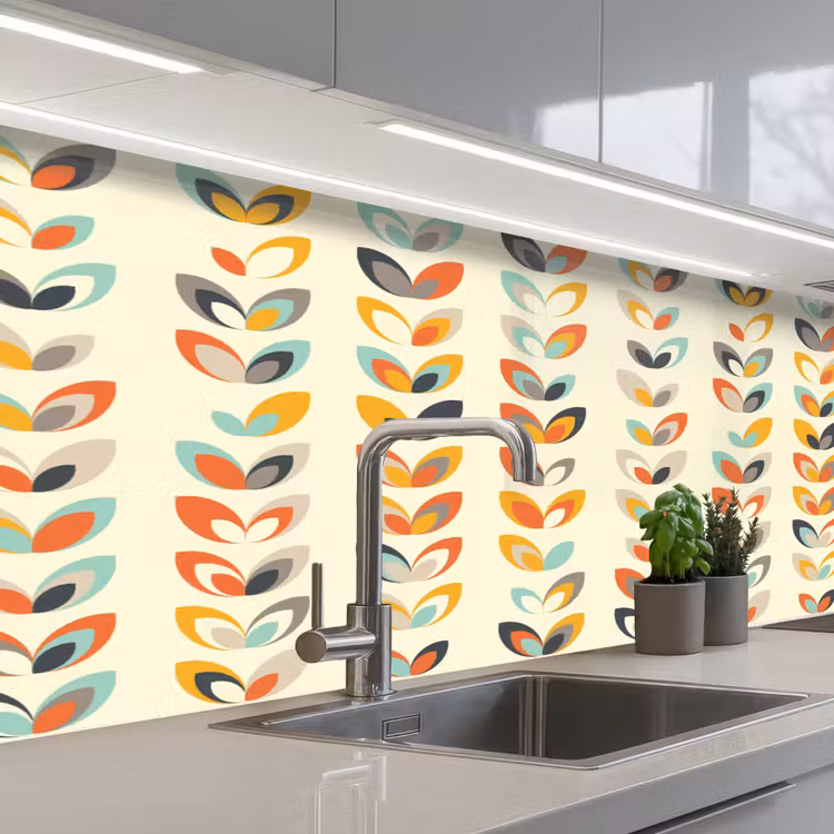 Keuken achterwand - Bladeren - Jaren 50 - Patroon — 2