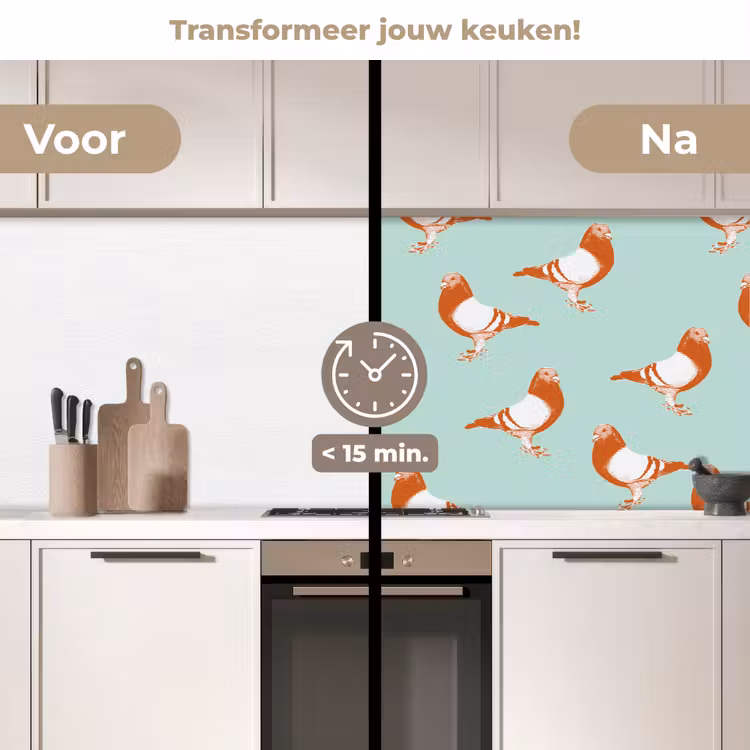 Keuken achterwand - Duif - Vogel - Patroon — 3
