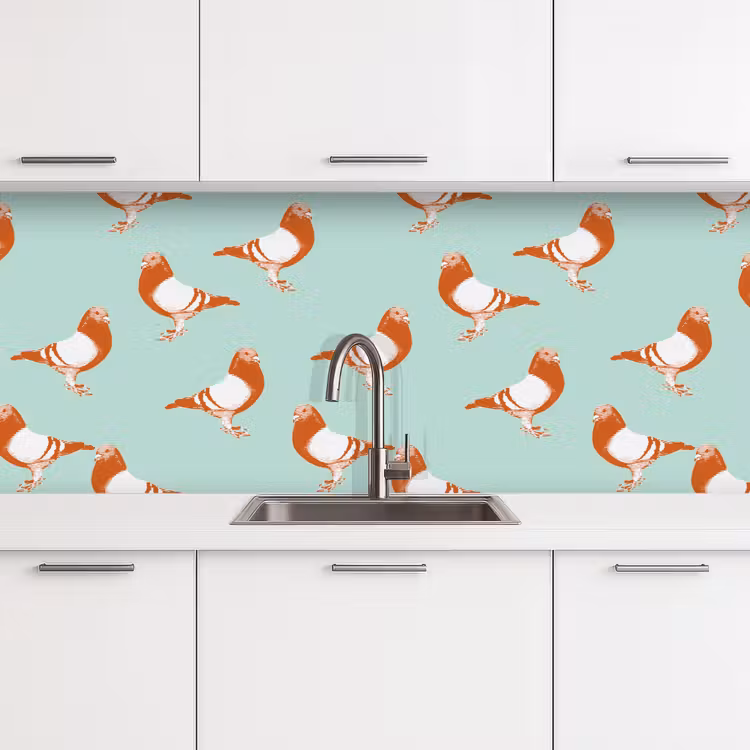 Keuken achterwand - Duif - Vogel - Patroon — 4