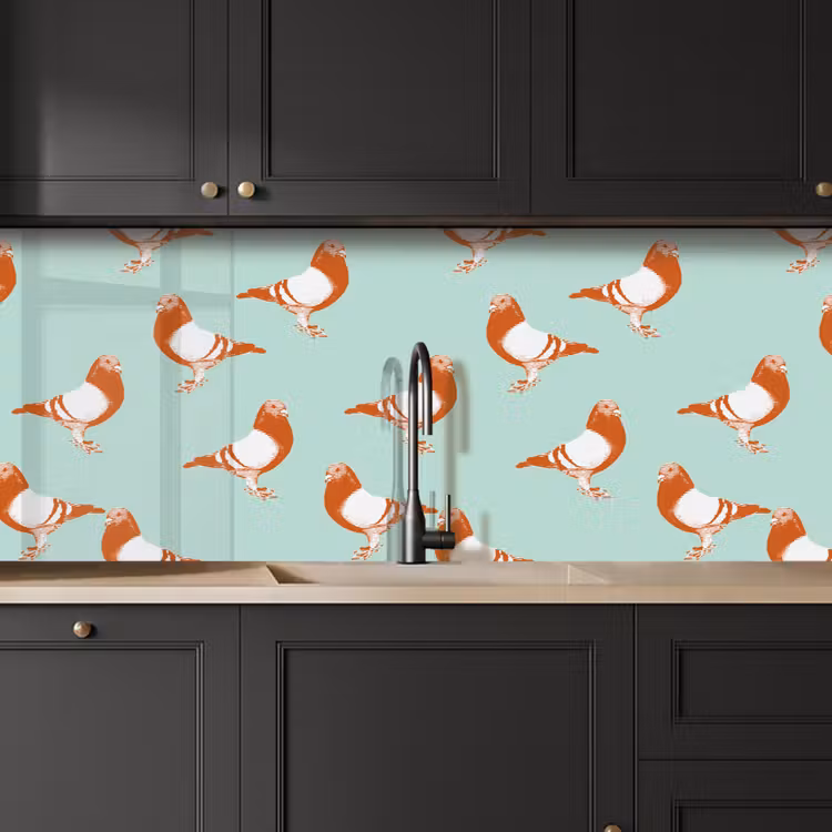 Keuken achterwand - Duif - Vogel - Patroon — 6