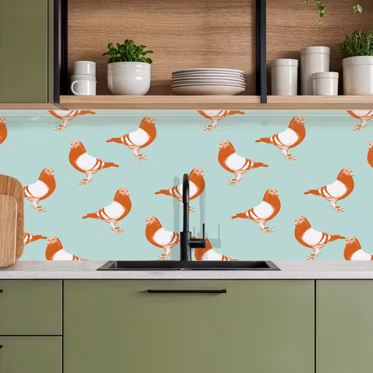 Keuken achterwand - Duif - Vogel - Patroon — 8
