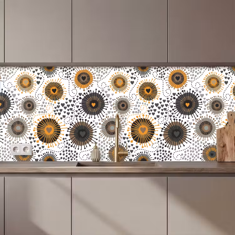 Keuken achterwand - Hart - Jaren 50 - Patroon — 1