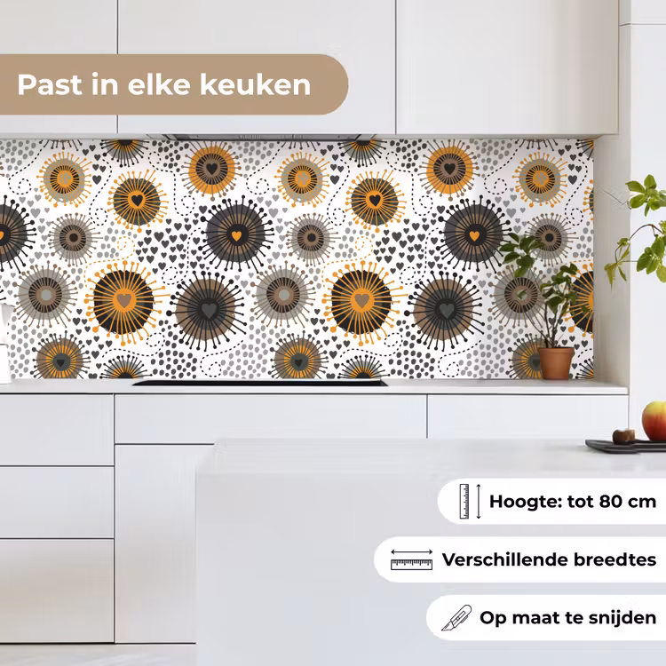 Keuken achterwand - Hart - Jaren 50 - Patroon — 7