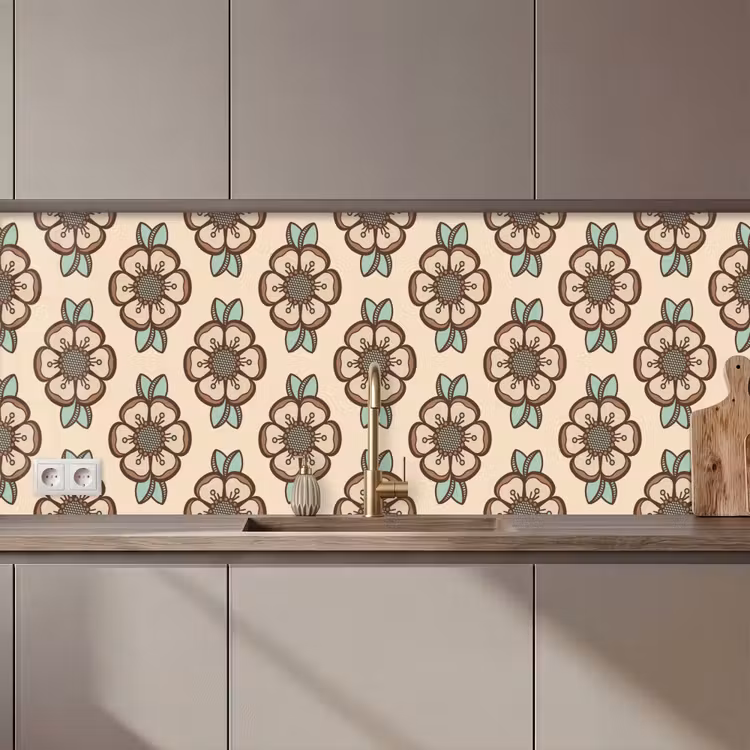 Keuken achterwand - Retro - Bloemen - Design — 1