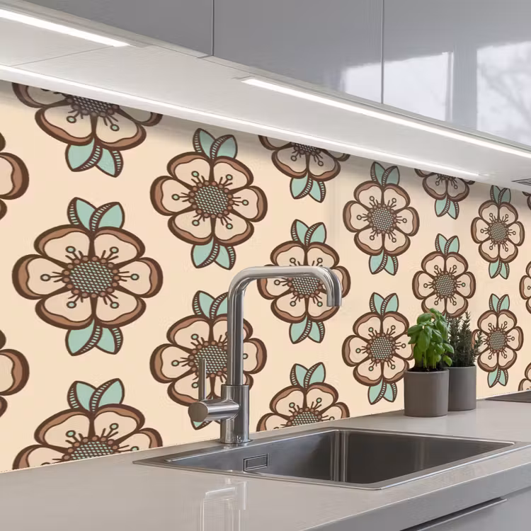 Keuken achterwand - Retro - Bloemen - Design — 2