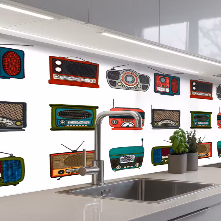 Keuken achterwand - Retro - Radio - Design — 2