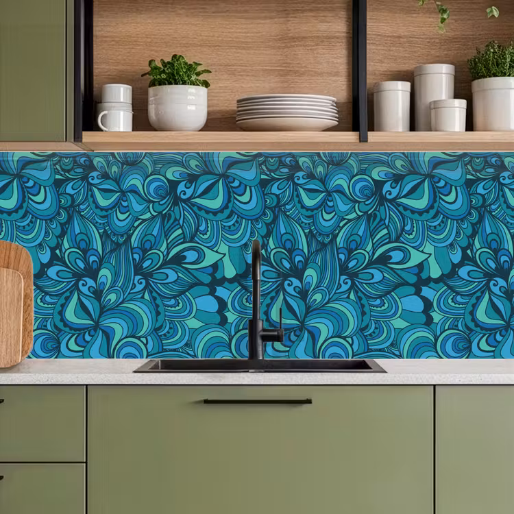 Keuken achterwand - Design - Vintage - Blauw - Turquoise — 8