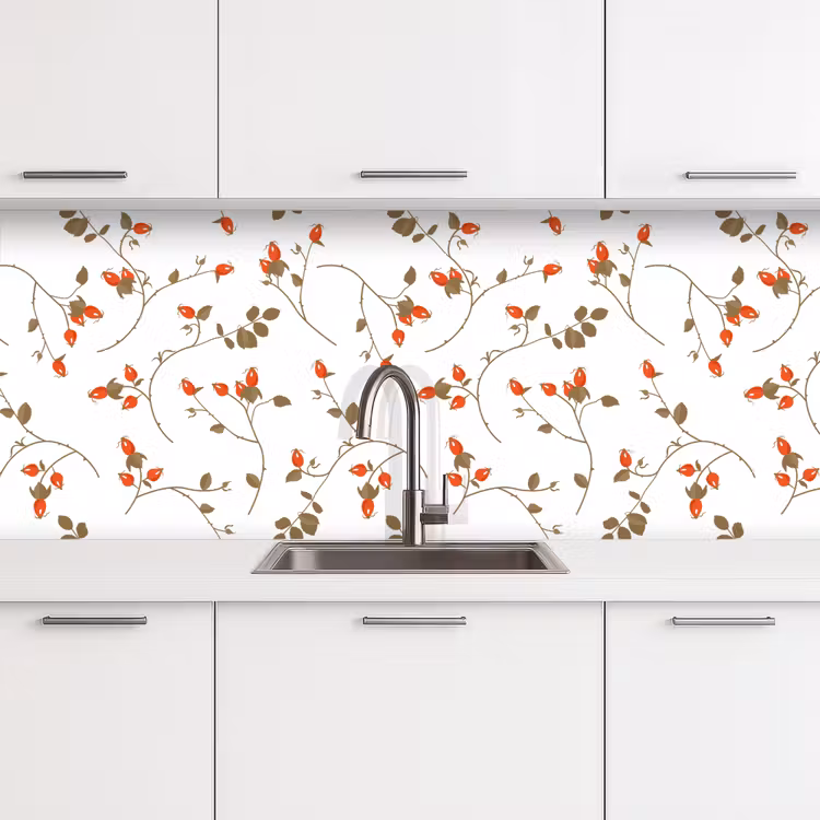 Keuken achterwand - Patronen - Planten - Romantisch - Botanisch — 4
