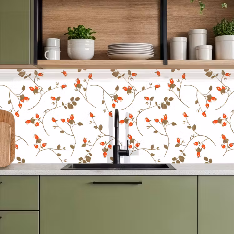 Keuken achterwand - Patronen - Planten - Romantisch - Botanisch — 8