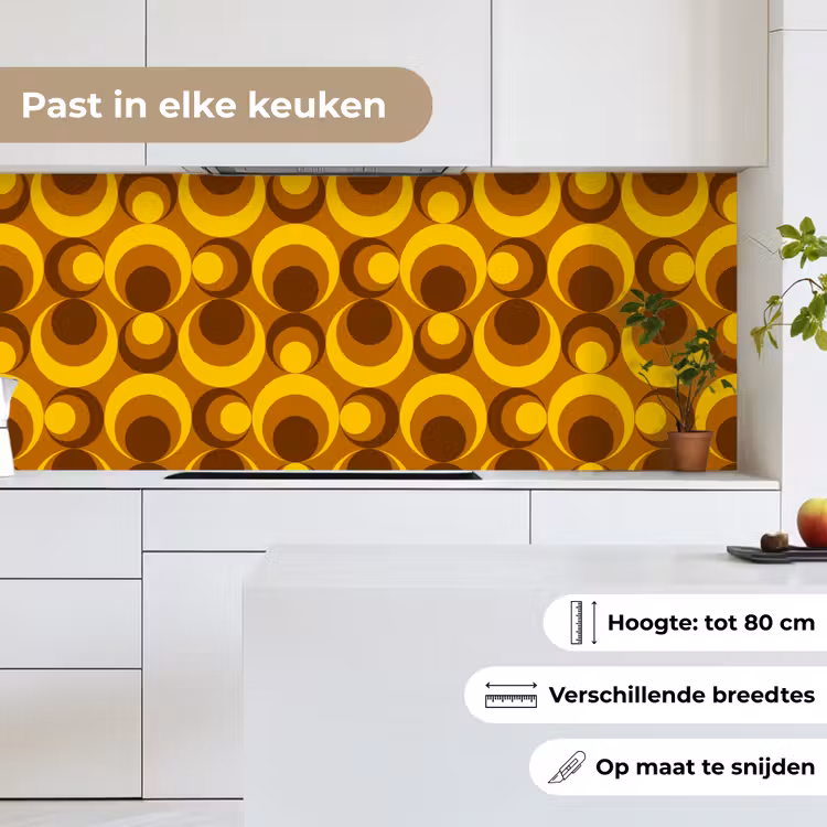 Keuken achterwand - Patronen - Retro - Bruin - Geel — 7