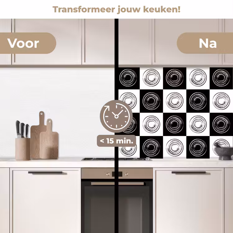 Keuken achterwand - Patronen - Schaakbord - Zwart Wit — 3
