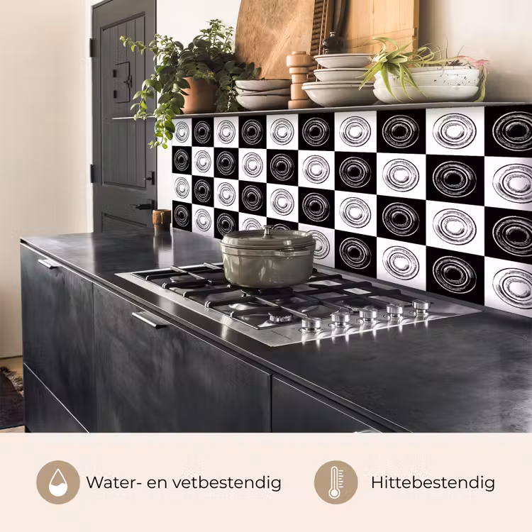 Keuken achterwand - Patronen - Schaakbord - Zwart Wit — 5