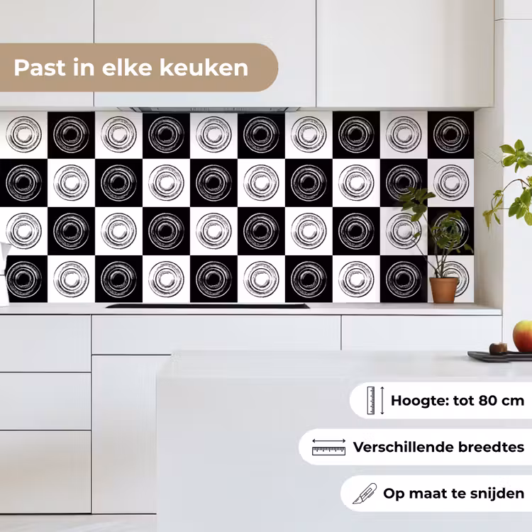 Keuken achterwand - Patronen - Schaakbord - Zwart Wit — 7